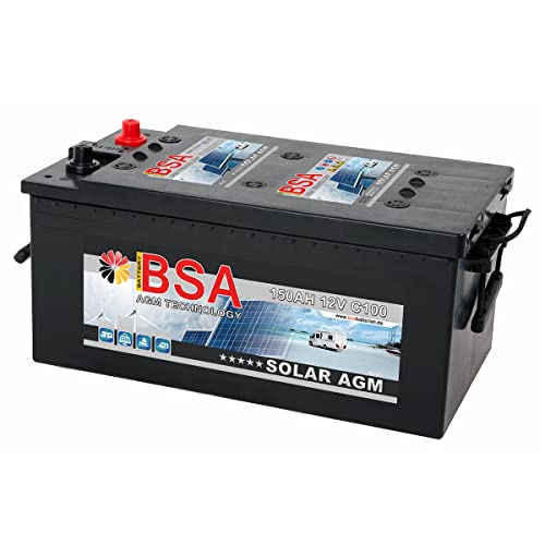 BSA Solarbatterie 12V 150Ah Solar Akku Wohnmobil Boot Schiff Versorgung AGM Gel Batterie