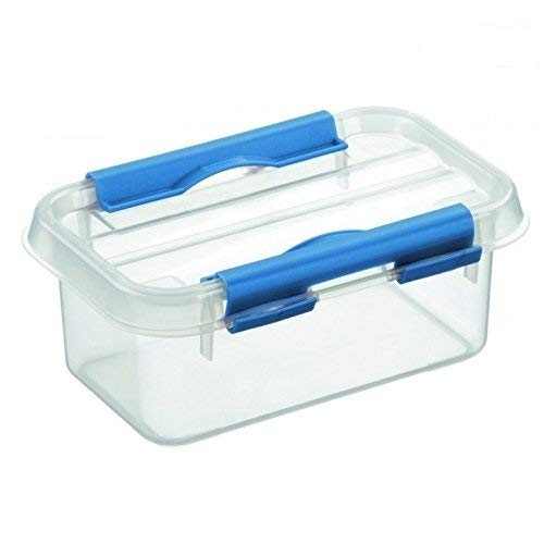 Sunware 6 x Q-line Box 0,5 Liter - 150 x 100 x 63 mm - transparent/blau