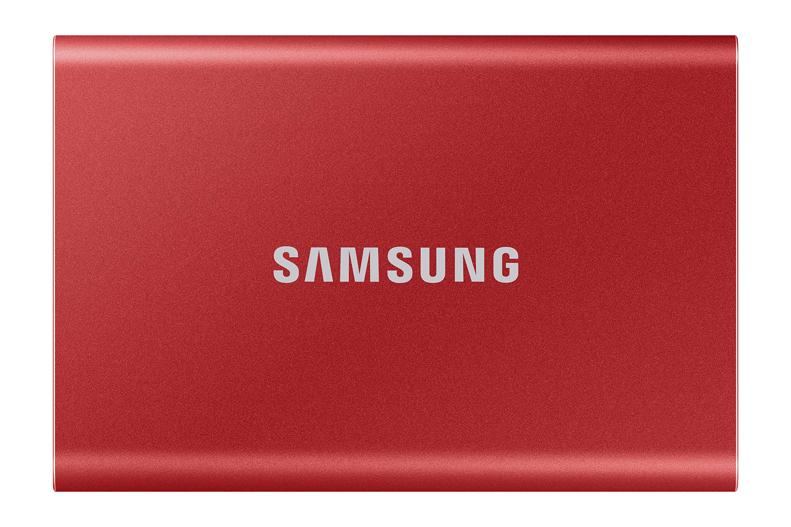 Samsung Portable SSD T7, 1 TB, USB 3.2 Gen.2, 1.050 MB/s Lesen, 1.000 MB/s Schreiben, Externe SSD Festplatte für Mac, PC, Smartphone und Spielkonsole, Metallic Red, MU-PC1T0R/WW