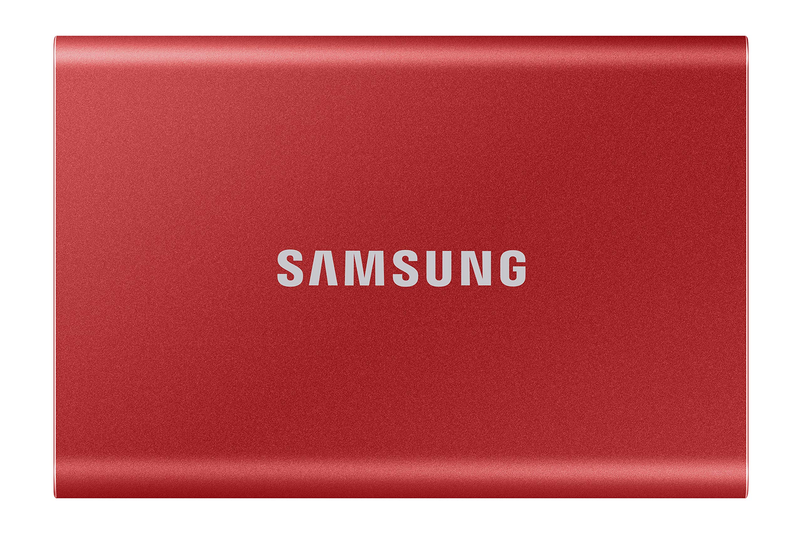 Samsung Portable SSD T7, 2 TB, USB 3.2 Gen.2, 1.050 MB/s Lesen, 1.000 MB/s Schreiben, Externe SSD Festplatte für Mac, PC, Smartphone und Spielkonsole, Rot, MU-PC2T0R/WW