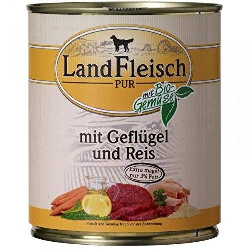 LandFleisch | Pur Geflügel & Reis extra mager | 6 x 800 g