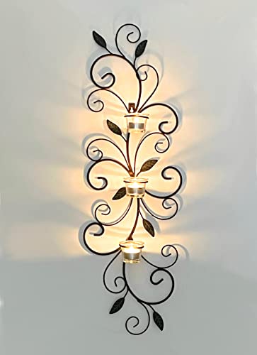 DanDiBo Wandteelichthalter Metall Wand 131001 Teelichthalter 75 cm Wandleuchter Kerzenhalter Wandkerzenhalter Wanddeko