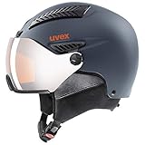 uvex hlmt 600 visor - robuster Skihelm für Damen und Herren - individuelle Größenanpassung - mit Visier - dark slate orange matt - 59-61 cm