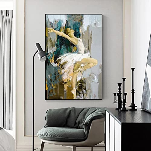 Print On Canvas Dancing Ballerina Canvas Painting Ballet Dancer Painted Abstract Girl Wall Painting Picture Home Decor 60x90cm Frameless