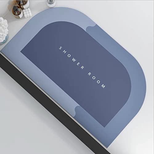CULASIGN Badematte, Super Absorbierende Bodenmatte Teppiche rutschfeste waschbar und schnelltrocknend Badezimmermatte Duschmatte Für Badezimmer/Küche (Blau,60x90cm)