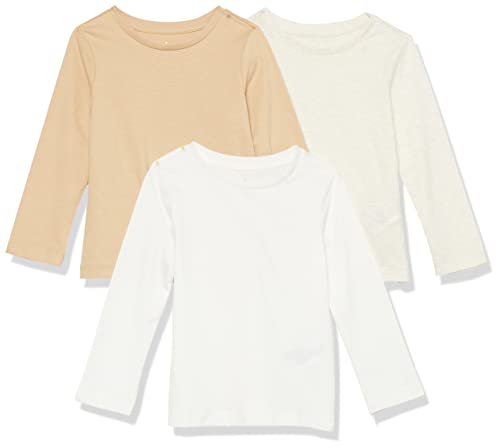 Amazon Aware Mädchen Langarm-Shirt aus Bio-Baumwolle, 3er-Pack, Neutral, 9 Jahre