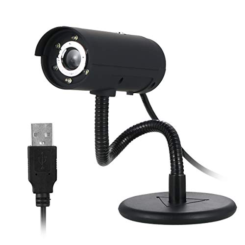 iFCOW 480P HD Webcam mit Mikrofon USB treiberfrei Laptop Computer Web-Kamera mit Nachtsicht LEDs für Videoaufnahmen Konferenz