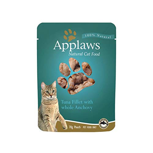 Applaws Cat Super Premium Pouchbeutel 70g 12 x 70 gThunfischfilets & ganze Sardelle