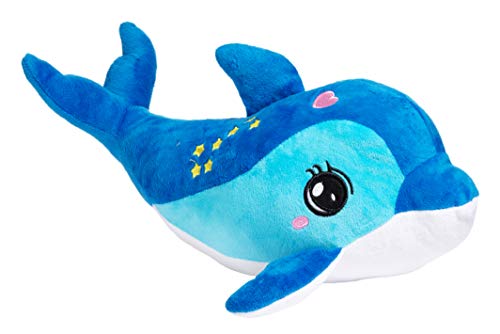 Plüschtier Delfin mit Sternen (Blau, 35 cm)