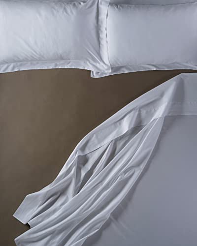 LENZUOLISSIMI - Bettwäsche aus Satin-Baumwolle, Fadenzahl 300, für Doppelbett, 160 x 200 cm, Bronze
