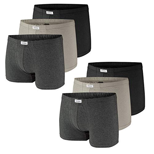 Ceceba Herren Pants Shorts Boxershorts 1819 6er Pack, Farbe:Grau, Wäschegröße:L, Artikel:-0831 Grey-Dark-Melange