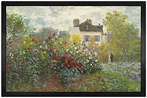 1art1 Claude Monet - Der Garten des Künstlers In Argenteuil, 1873 Fußmatte Innenbereich und Außenbereich | Design Türmatte 60 x 40 cm
