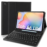 Lachesis Schutzhülle für Tastatur Galaxy Tab S6 Lite, Lederhülle mit abnehmbarer Bluetooth-Tastatur, italienisches Layout für Samsung Tab S6 Lite 10,4 Zoll (SM-P610/P615,2020) (Schwarz)