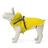 LITOSM Regenmantel Hund wasserdichte Haustierhund Regenmantel mit Geschirr Regen Jacken Reflektierende Sicherheit Pet Raincoat Jacke für kleine mittelgroße Hunde (Color : Yellow, Size : M)