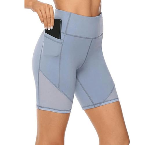 VIQUTRG Yogahose Damen Plus Size Yoga Shorts Fitness -Fitness -Shorts Jogging Leggings Trainieren Eng-blau-s