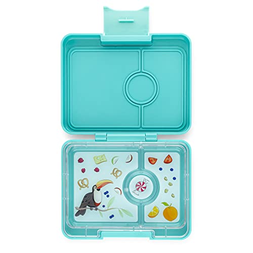 Yumbox Snack S Lunchbox (Misty Aqua) - kleine Brotdose mit 3 Fächern | Kinder Bento Box für Kindergarten, Schule - passt in den Schulranzen