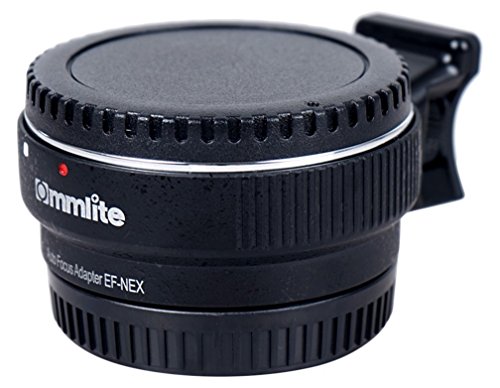 Commlite Auto Fokus EF-NEX EF-E-Mount-Objektiv-Mount-Adapter für Canon EF EF-S Objektiv an Sony E NEX Mount 3/3N/5N/5R/7/A7 A7R Full-Frame, Farbe schwarz