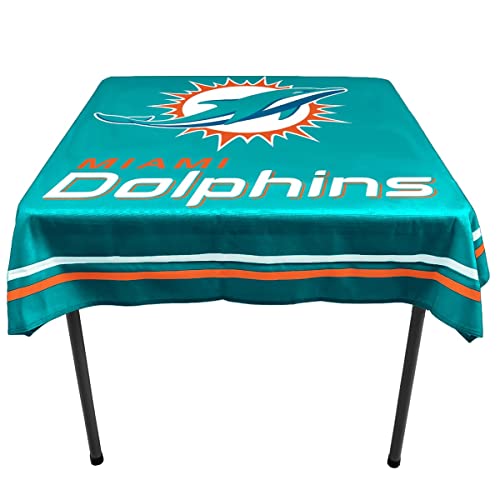 WinCraft Miami Dolphins Logo Tablecloth and Square Table Cover Overlay
