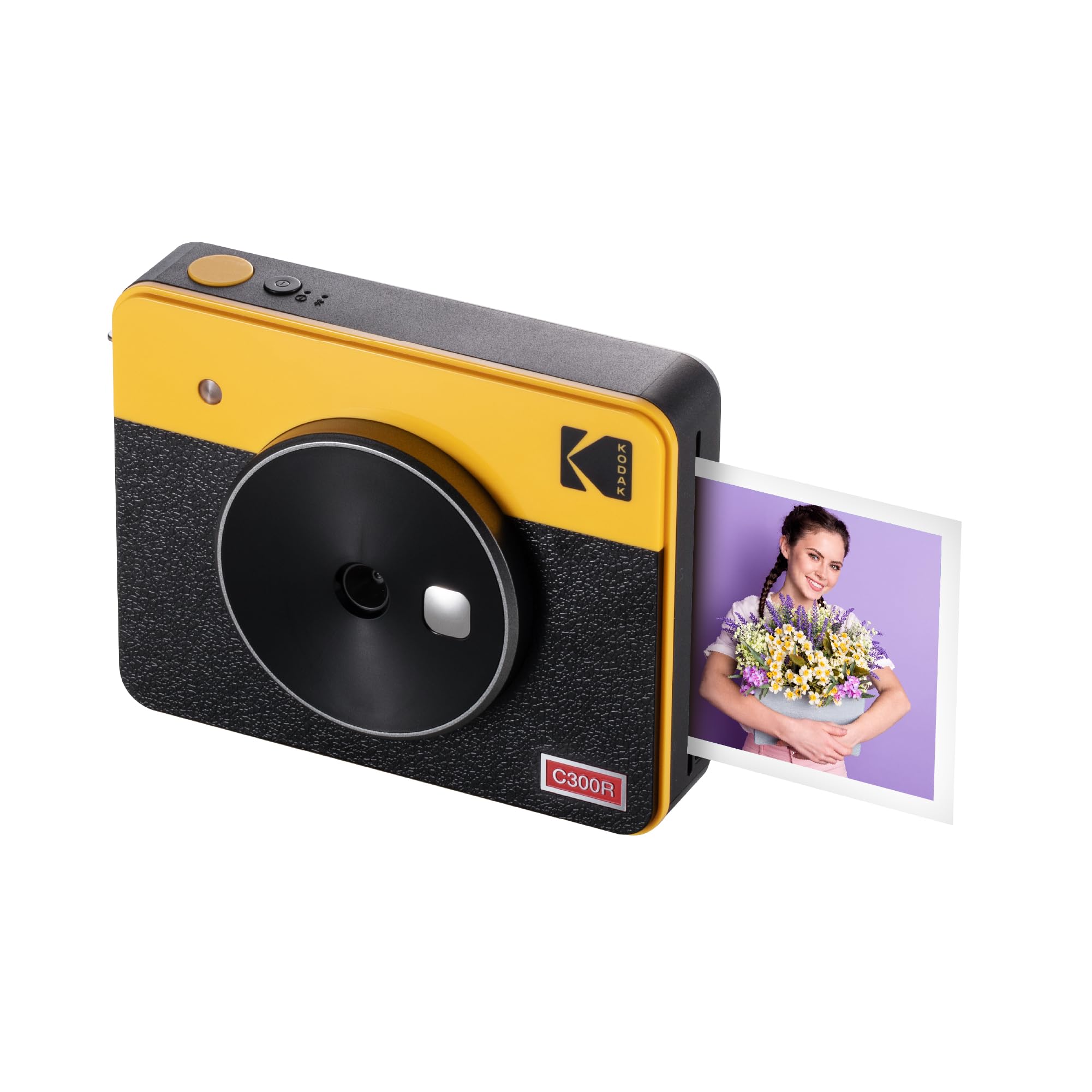 KODAK Mini Shot 3 Retro 4PASS 2-in-1 Sofortbildkamera und Fotodrucker (7,6x7,6cm) + 8 Blatts, Gelb