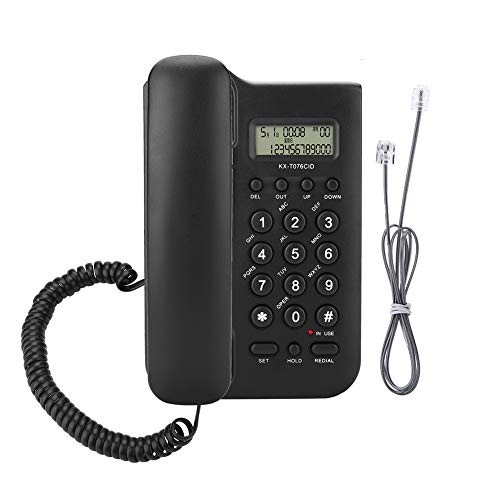 Festnetztelefon, Telefon Home Hotel Kabelgebundenes Telefon Desktop-Wand Telefon Büro Festnetztelefon FSK/DTMF Dual System (Schwarz)