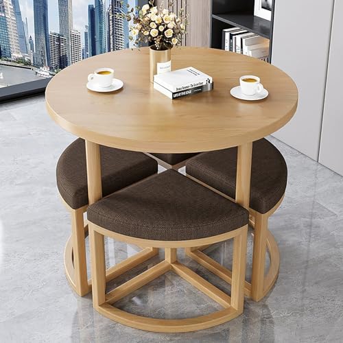 MTSYXYM Set aus Couchtisch und Stühlen,Konferenztisch Rund, Esszimmertisch und Stuhl-Set, Esstisch-Set mit einem Tisch und Vier Stühlen, geeignet für Zuhause, Küchenmöbel. (Size : Style14)