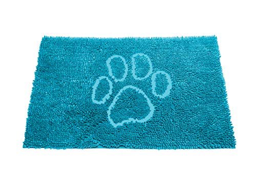 Dog Gone Smart Dirty Dog Fußmatte, Mikrofaser, super saugfähig, maschinenwaschbar, mit Rutschfester Unterseite, klein, Aqua