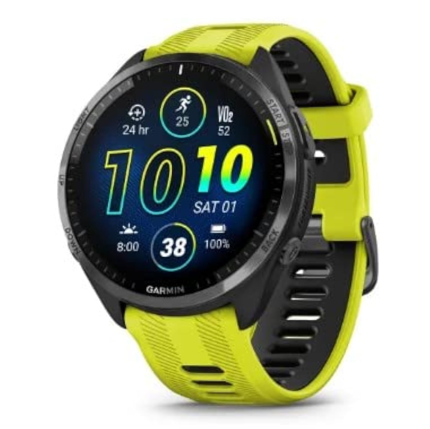 Garmin Forerunner 965 Quarz Smartwatch für Unisex, Schwarz/Gelb