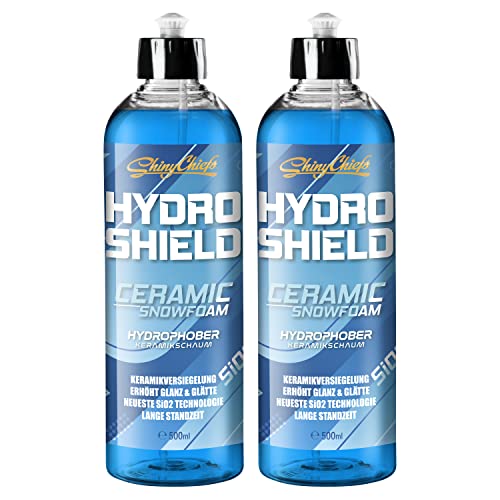 ShinyChiefs Hydro Shield - Ceramic SNOWFOAM - Si02 Auto-Versiegelung mit Hochglanz-Effekt - hydrophobe Keramikbeschichtung für nahezu alle Fahrzeugoberflächen, einfache Anwendung, 2X 500ml
