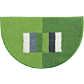 Erwin Müller Duschvorlage, Duschmatte rutschhemmend grün Größe halbrund 50x80 cm - für Fußbodenheizung geeignet, flauschig, weich (weitere Farben)