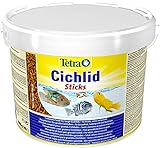 Tetra Cichlid Sticks - Fischfutter für alle Cichliden und andere große Zierfische, schwimmfähige Futtersticks, 10 Liter Eimer