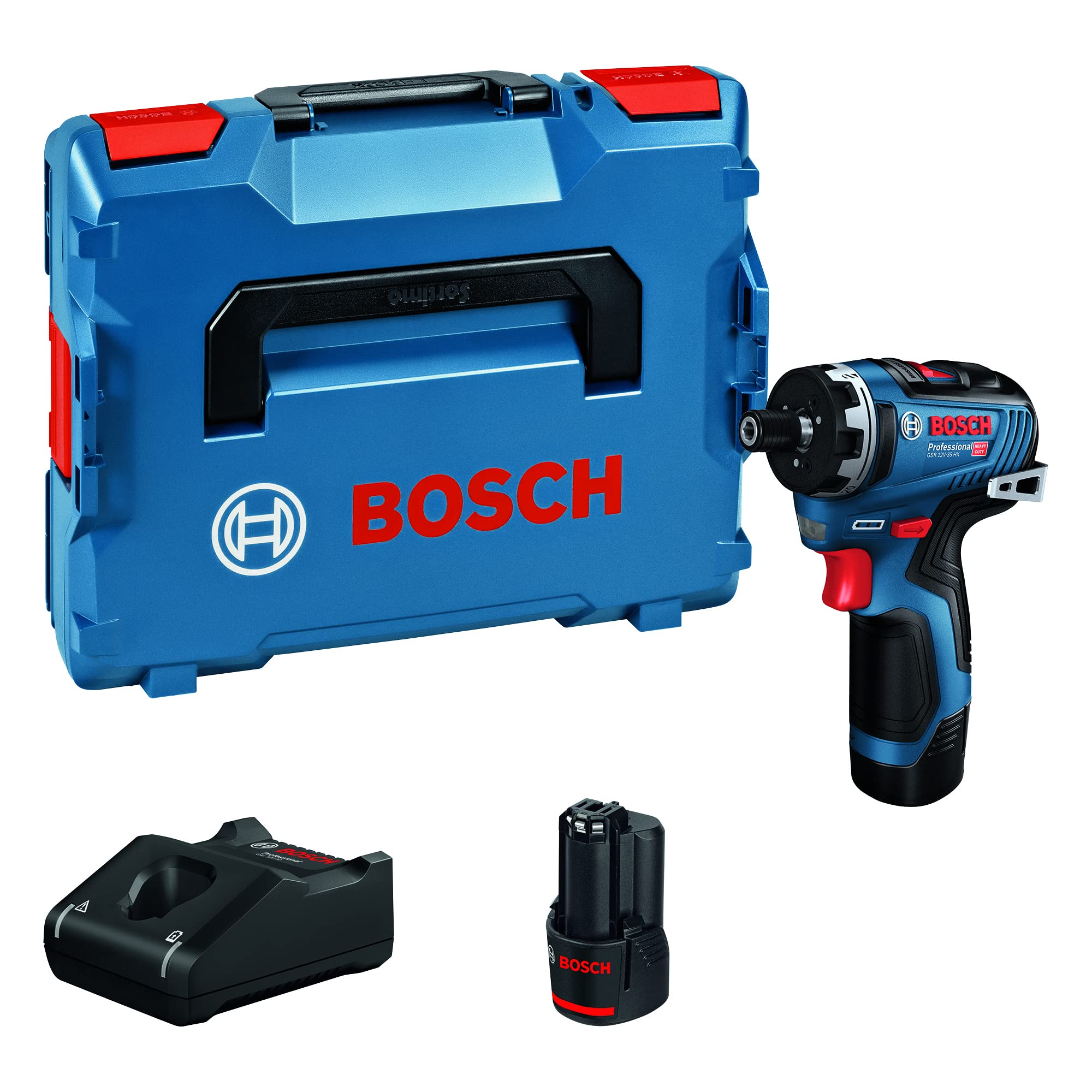 Bosch Professional System Akku-Bohrschrauber (inkl. 2x3,0 Ah Akku, Ladegerät GAL 12V-40, in L-BOXX) - GSR 12V-35 HX