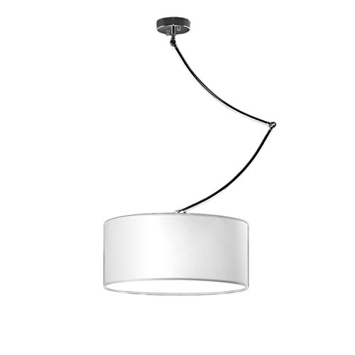 Lampe Cisne Single chrom Schirm weiß