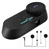 FreedConn Motorrad Intercom Bluetooth Headsets, T-COM VB Motorradhelm Interphone Gegensprechanlage Kommunikationssysteme 2-3 Rider Intercom Kit Mit 800M, GPS, FM Radio (1 Stück mit weichen Kopfhörer)