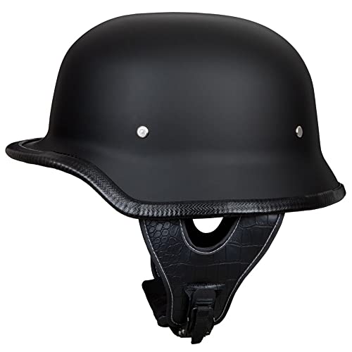 Deutscher Stil Halbschale Helm Retro Halbgesicht Motorradhelm Halbhelm Motorrad -ECE zugelassenen Männern und Frauen Open Face Helm für Scooter Moped Cruiser Motorrad M ~ XXL