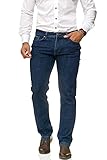 BARBONS Herren Jeans - Bügelleicht - Regular-Fit Stretch - Business Freizeit - Hochwertige Jeans-Hose Blau 34L / 33W