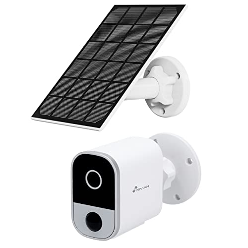 NIVIAN -WiFi-Überwachungskamera+Solarpanel-Akku 5200 mAh-FullHD-Bewegungserkennung und menschliche Erkennung, geeignet für den Außenbereich, Nachtsicht, Zwei-Wege-Audio, Alexa, Google Home, App Tuya