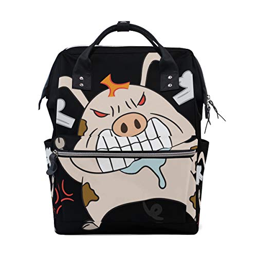 FANTAZIO Mummy Bag Rucksack Angry Pig Schultasche
