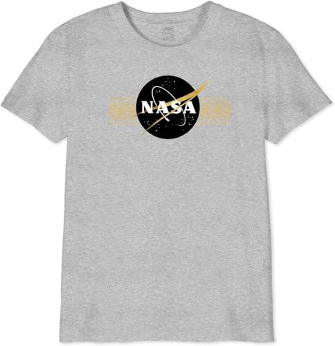 Nasa Unisex Kinder Ginasadts066 T-Shirt, Gris Melange, 14 Jahre