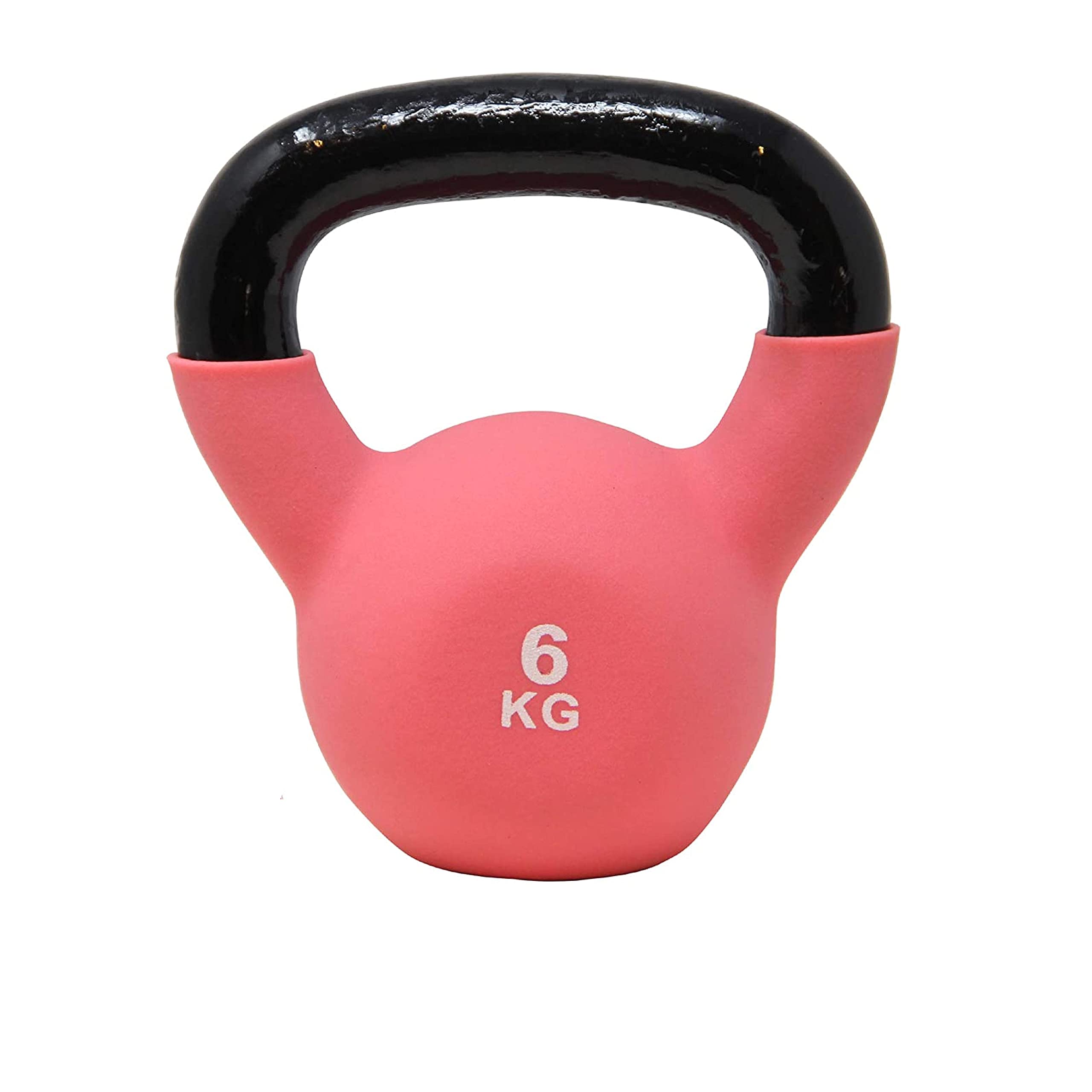 Kettlebell Neopren 2-26 kg inkl. Workout I Kugelhantel in versch. Farben und Gewichten I Bodenschonende Schwunghantel (6 kg (Rosa))