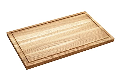Holzschneidebrett rechteckig mittel, Schneidebrett für die Küche, aus robuster Eiche, Maße: 40 x 25 x 2 cm, Holz-Leute