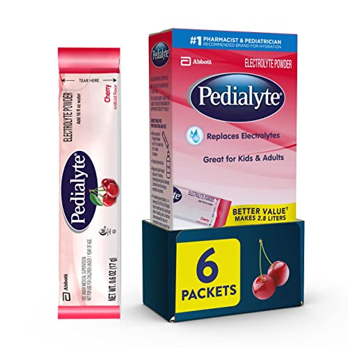 Pedialyte Large Powder Packs, Cherry, 3.6 OZ, 6 Count