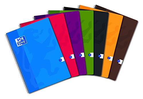 Oxford Office-Classic Set von 5 Spiral-Notebooks mit kleinen Fliesen 21 x 29,7 cm 100 Seiten verschi, 5er Pack
