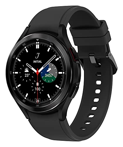 Samsung Galaxy Watch4 Classic, Runde Bluetooth Smartwatch, Wear OS, drehbare Lünette, Fitnessuhr, Fitness-Tracker, 46 mm, Black (Deutche Version)