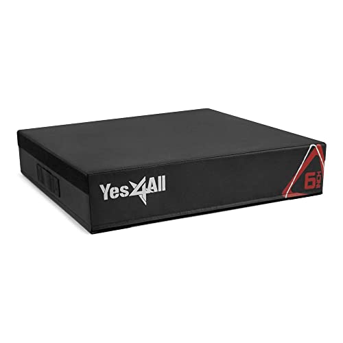 Yes4All Weiche Plyo Box/Plyometrische Sprungbox - Verstellbare Plyo Box/Schaumstoff Plyo Box für Sprungtraining, Fitness und Konditionierung (15,2 cm, Schwarz)