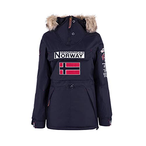 Geographical Norway Bridget Lady - Damen Warmer Wasserdichter Parka - Dicker Kapuzenmantel Outdoor - Warme Winter Windbreaker Jacke - Outdoor Futter Jacke Frauen Marineblau XXL