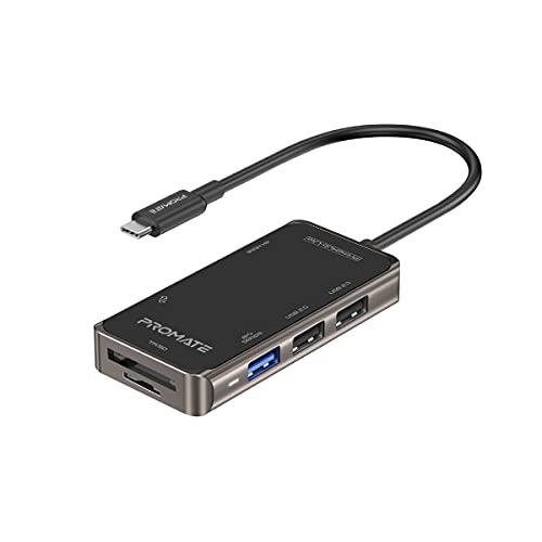 Promate, USB-C 7-in-1 Hub, 4K HDMI Full HD, 2 Ports USB 2.0, USB 3.0 5Gbps, SD/TF, PrimeHub-Lite