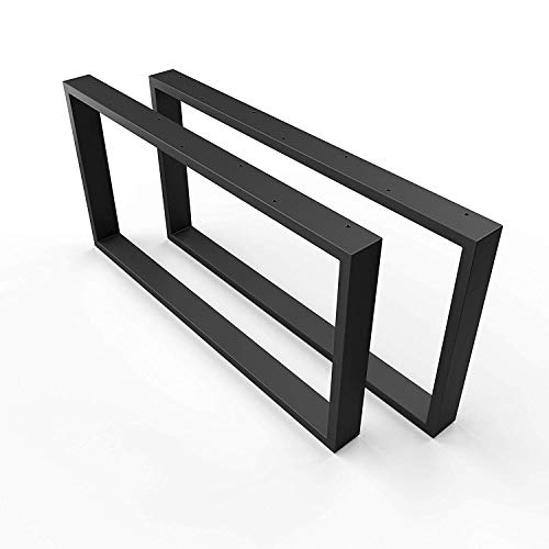 Sossai Stahl Tischgestell/Couchtisch-Untergestell Basic | 2 Stück (Paar) | Breite 65 cm x Höhe 40 cm - Tischkufen CKK1-BL6540-2 | Farbe: Schwarz (pulverbeschichtet)