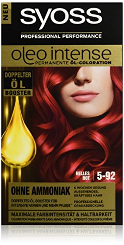 Syoss Oleo Intense Haarfarbe, 5-92 Helles Rot, 3er Pack (3 x 115 ml)