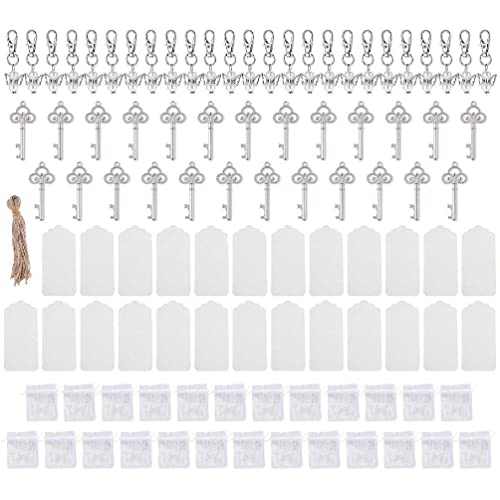 Lamala 25 Stück Schlüssel Flaschenöffner Engel Schlüsselanhänger mit Tags Taschen Hochzeit Party Geschenk für Gäste Brautdusche Versorgung Hochzeit Tags Schlüssel