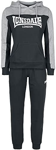 Lonsdale Women's LURGAN Trainingsanzug, Black/Grey, M